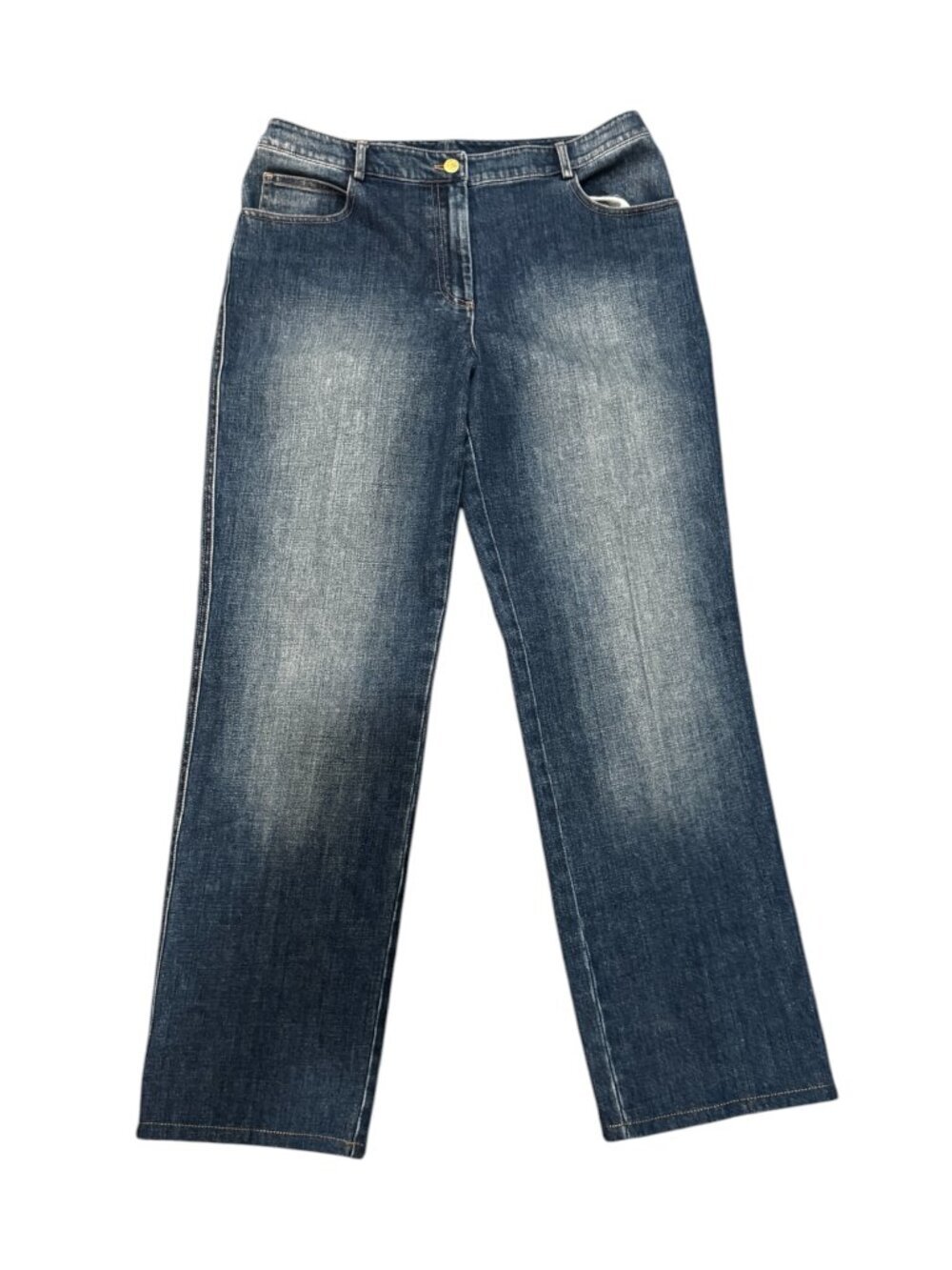 St. John Blue Wash Wide Leg Jeans Women’s Size 10 Designer Denim